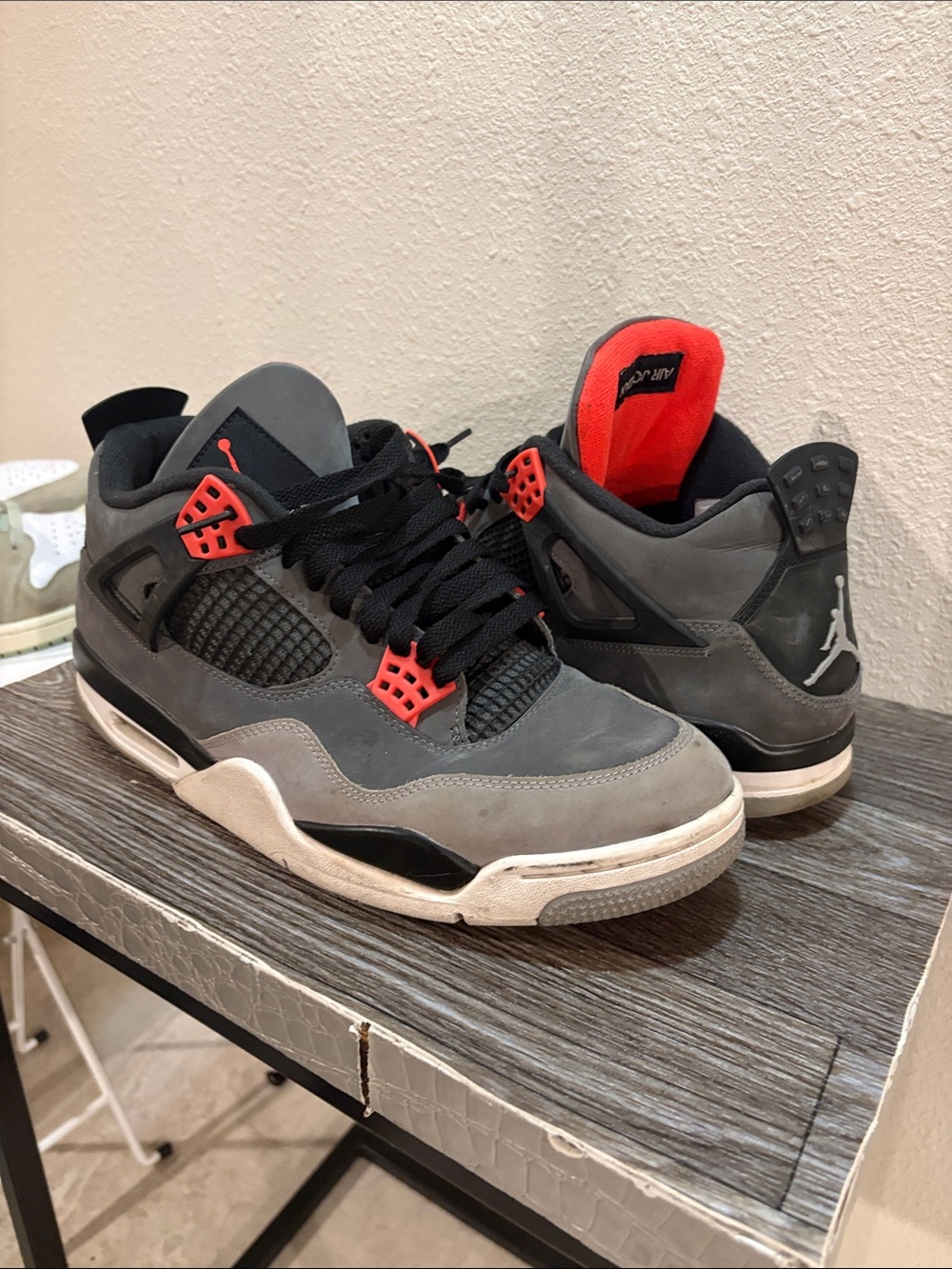 Jordan Men's Grey and Red Basketball Sneakers